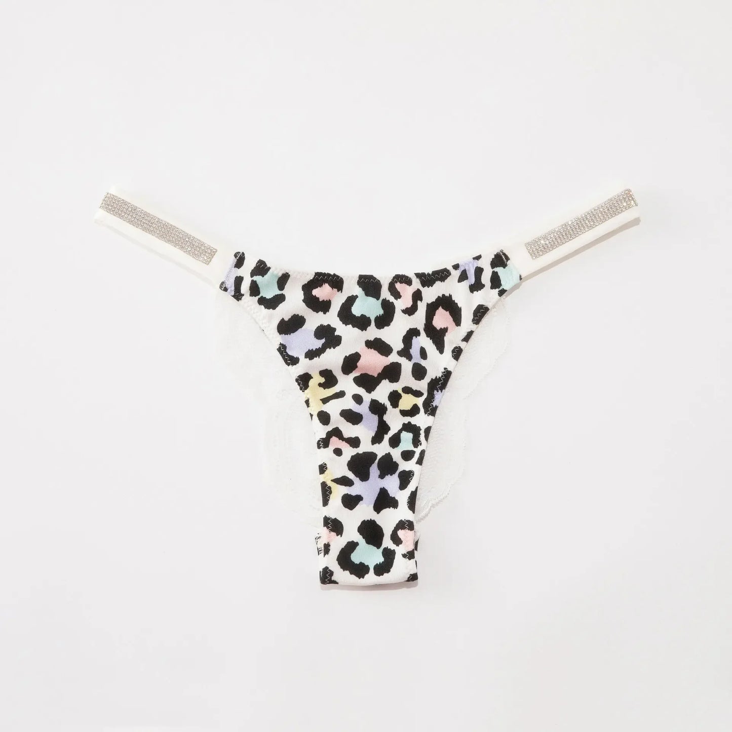 Rhinestone Lace Thong