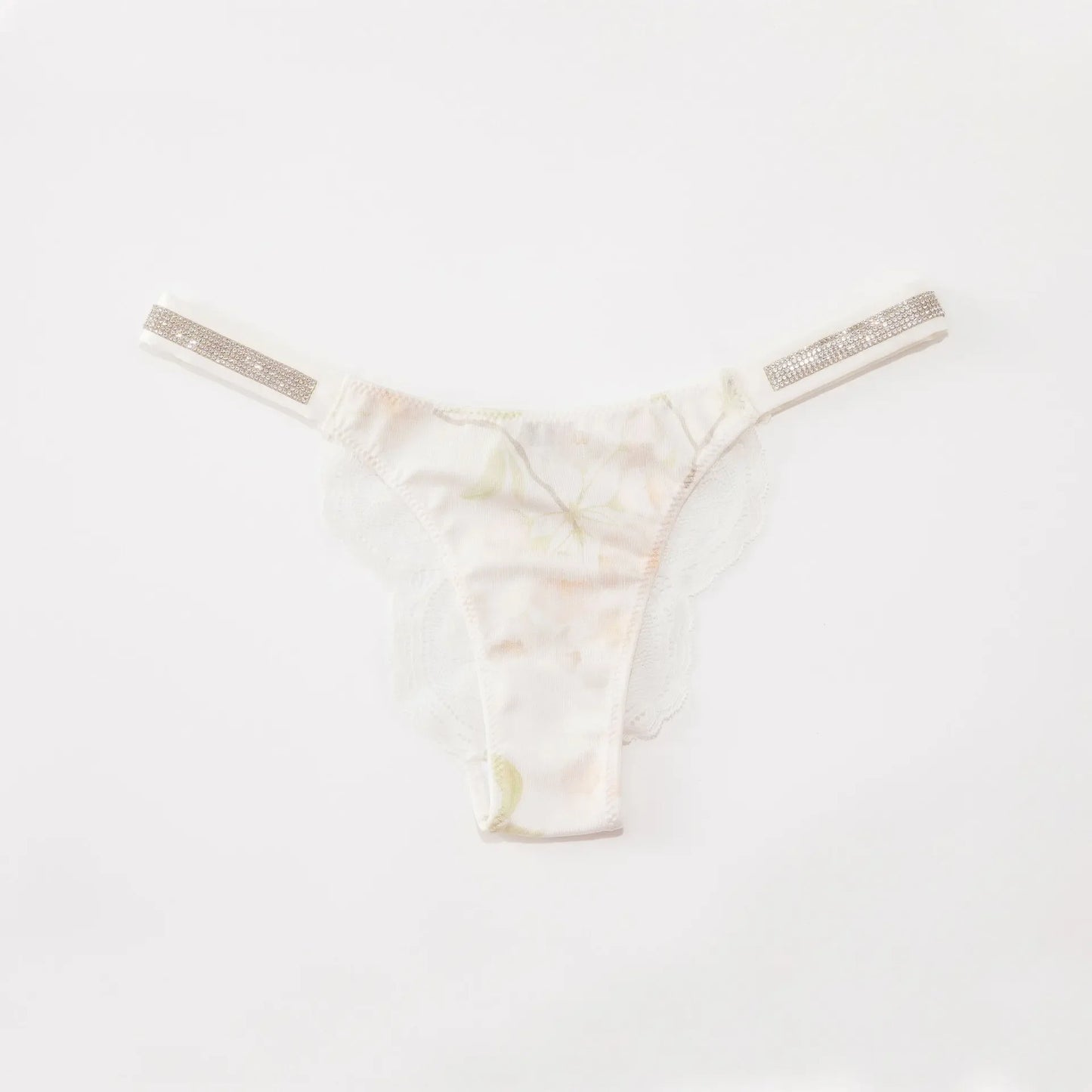 Rhinestone Lace Thong