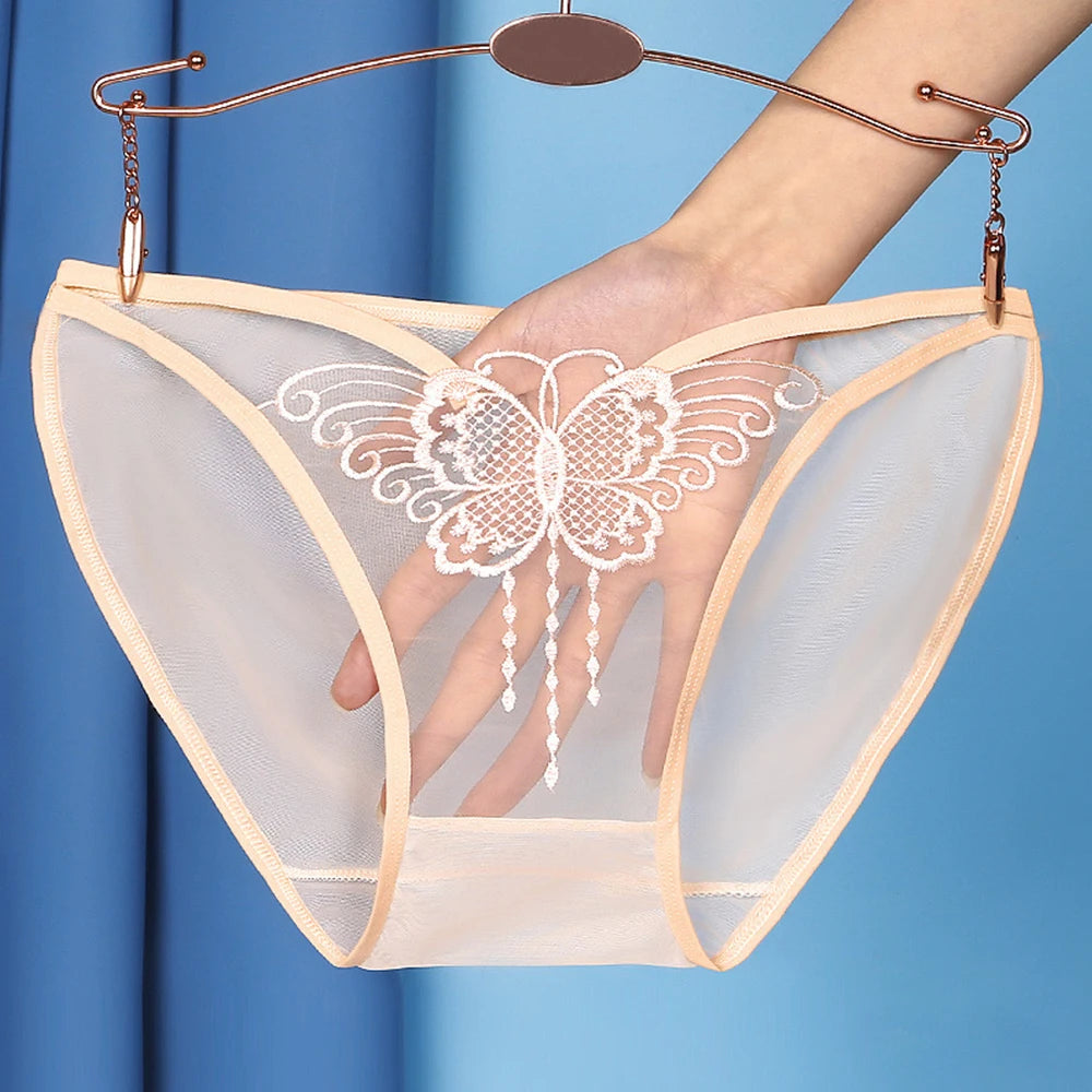 Butterfly Embroidered Mesh Panty