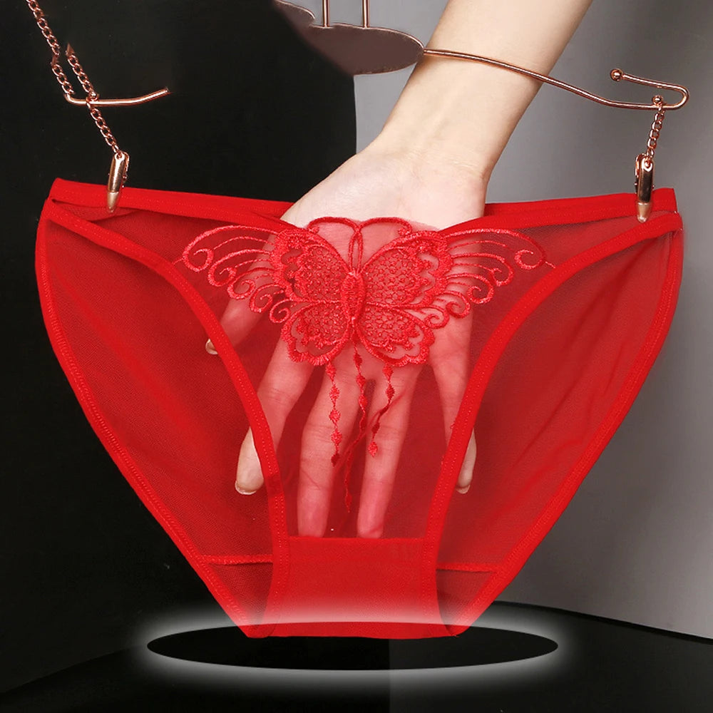 Butterfly Embroidered Mesh Panty
