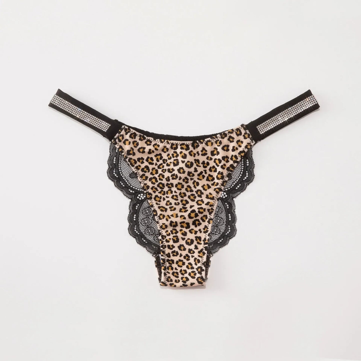 Rhinestone Lace Thong
