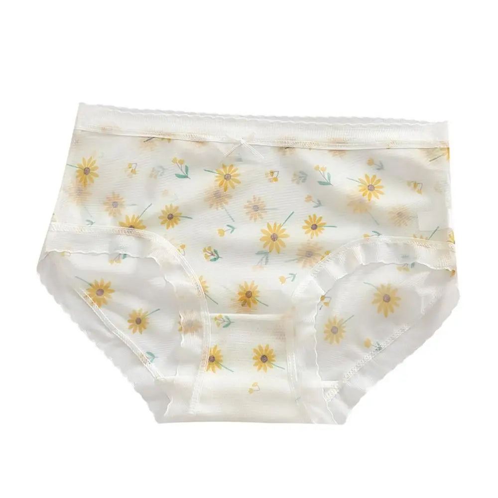 Ultra-Thin Mesh Flower Panties 5 Pcs/Set
