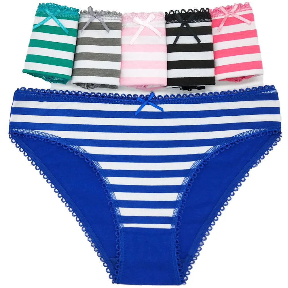 Cotton Underwear With Bow 6 Pcs/Set