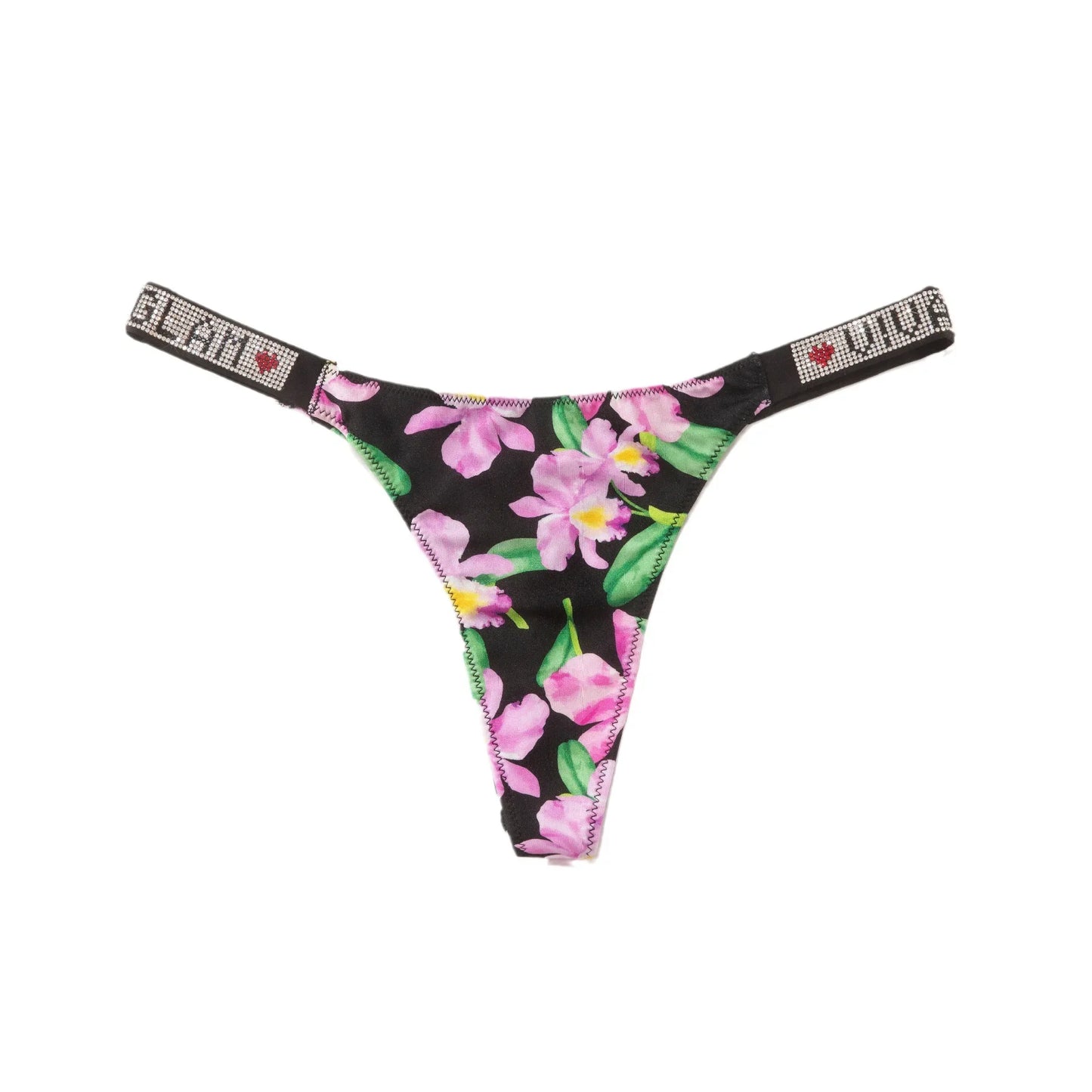 Rhinestone Lace Thong