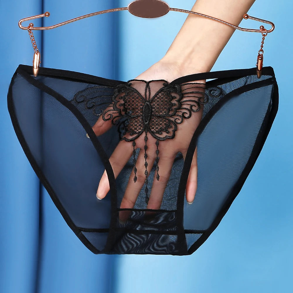 Butterfly Embroidered Mesh Panty