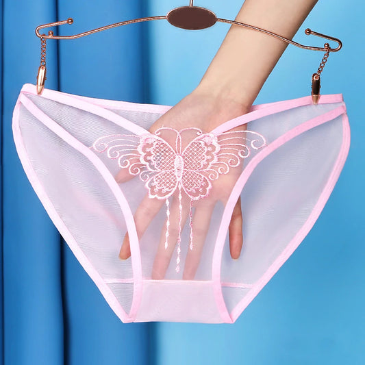 Butterfly Embroidered Mesh Panty