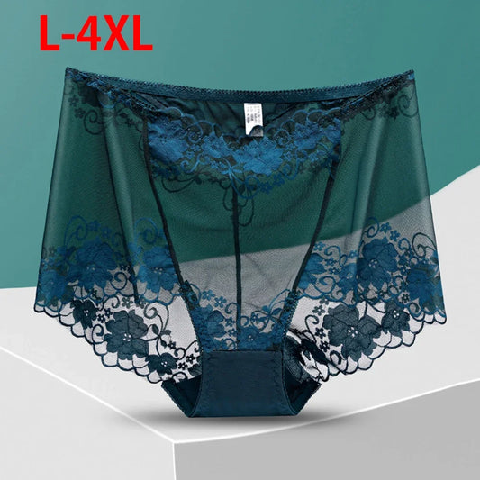 Plus Sized Translucent Lace Panty